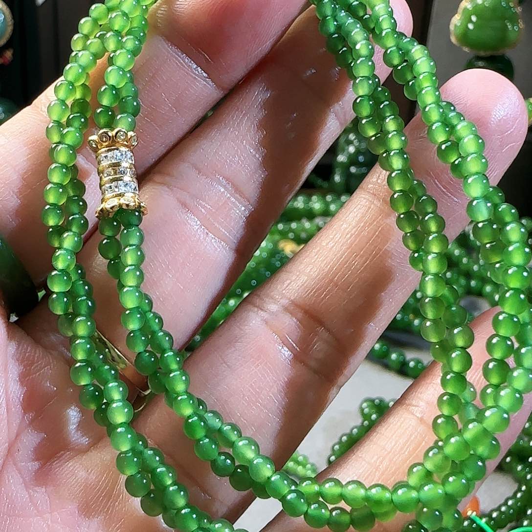 和田玉（碧玉）颈饰银S925镶嵌