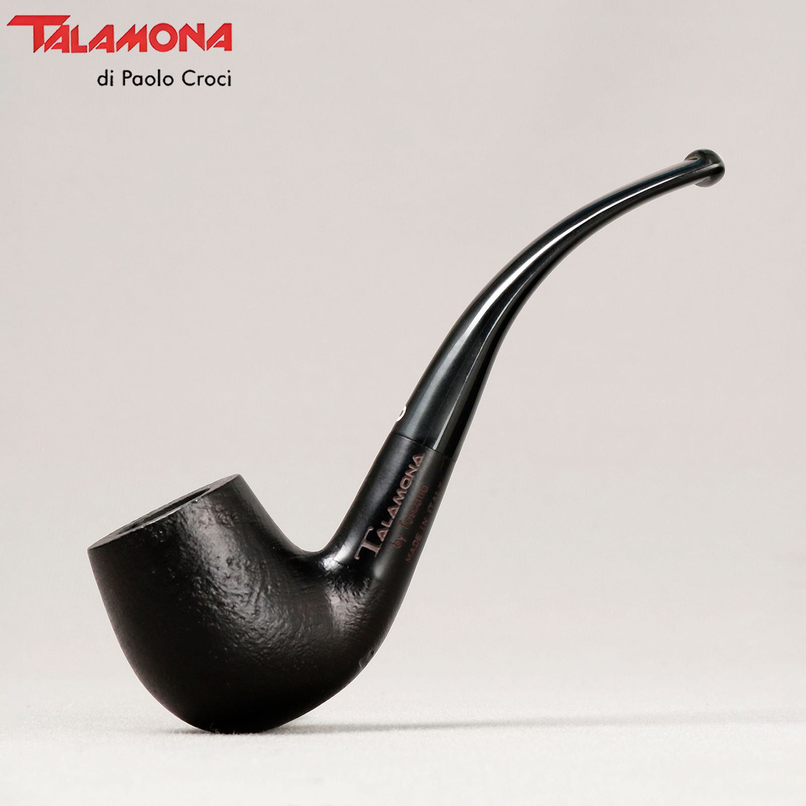 意大利塔拉莫纳 Talamona 黑色喷砂小弯斗 3mm 石楠木烟斗