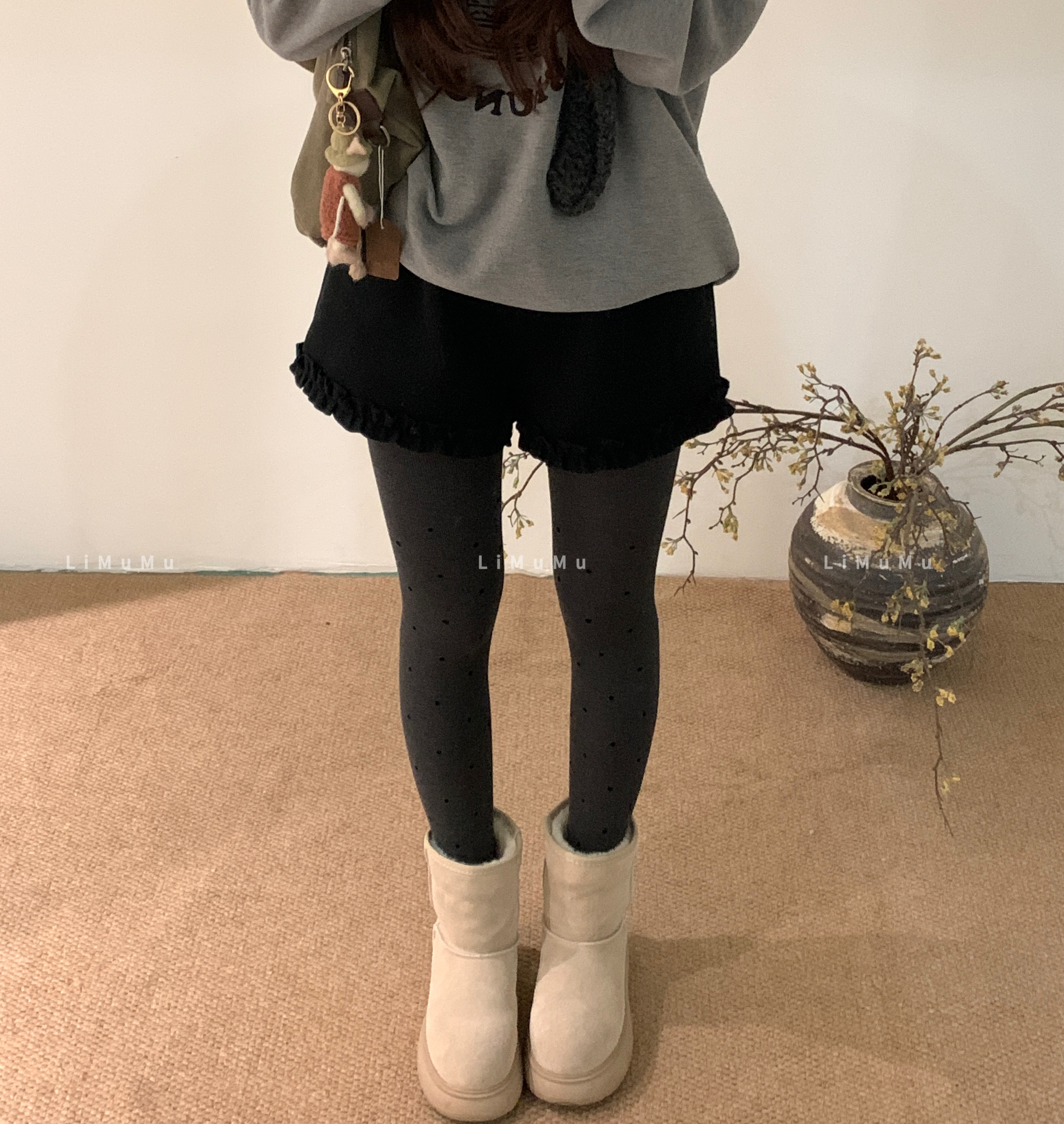 『李木木』冬款上新~~花边羊毛短裤  59453