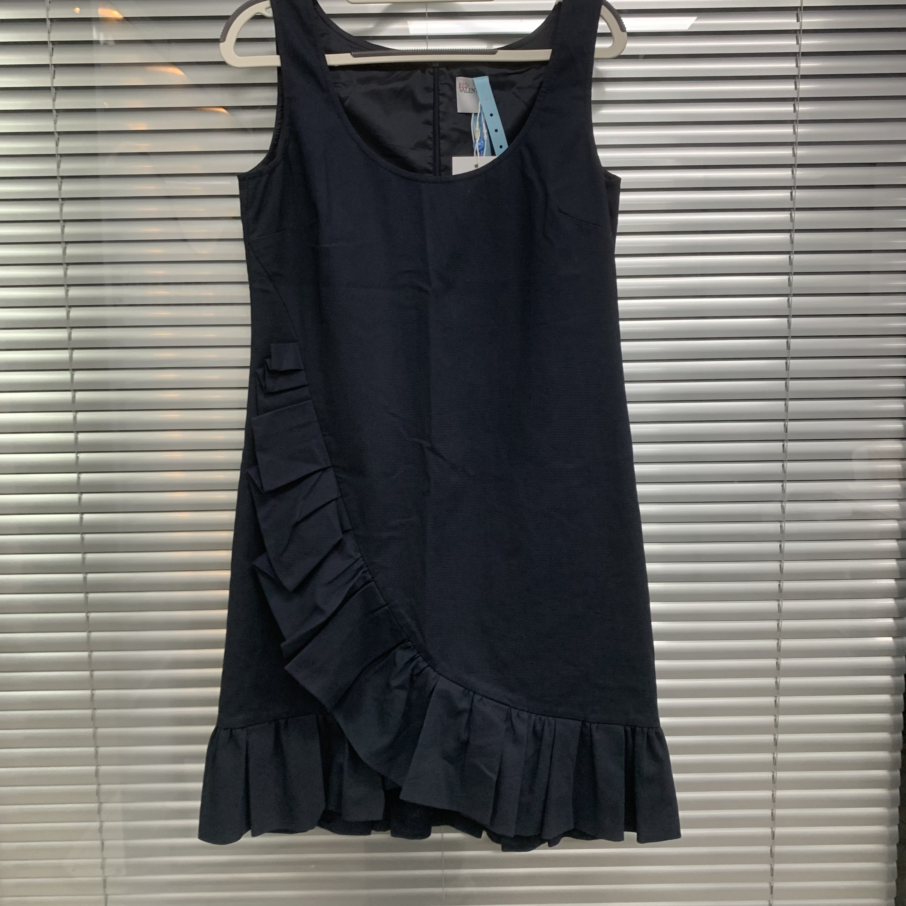 99新 Valentino/华伦天奴 无袖藏蓝色连衣裙/42码/A03925