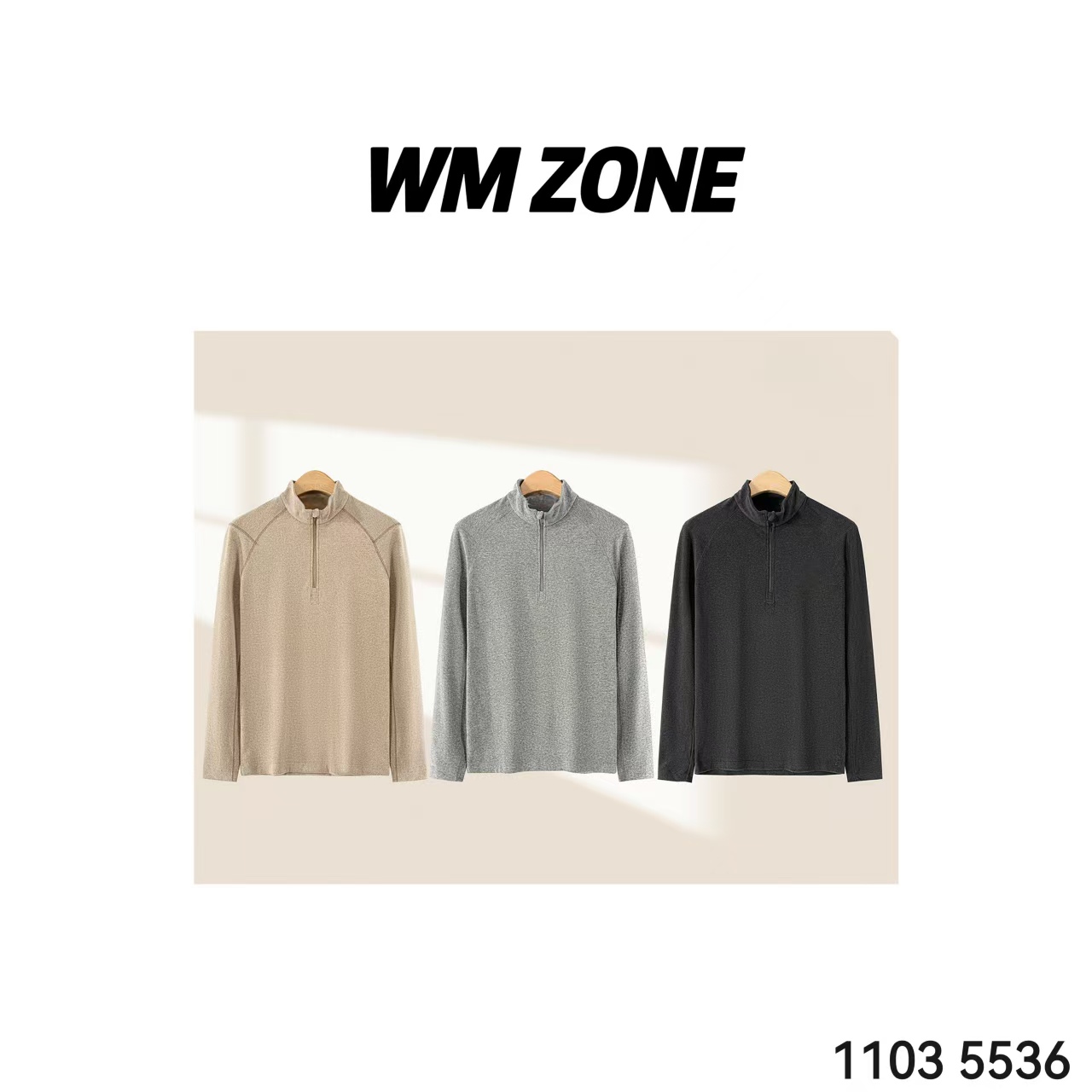 WM   4172  5536  男款摇粒绒立领半开襟长袖T