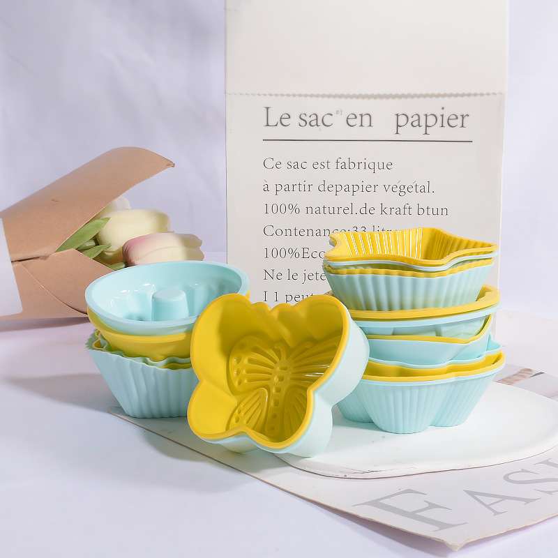 硅胶烘培发糕蛋糕模具可进空气炸锅烤箱蒸箱微波烤盘食品级耐高温