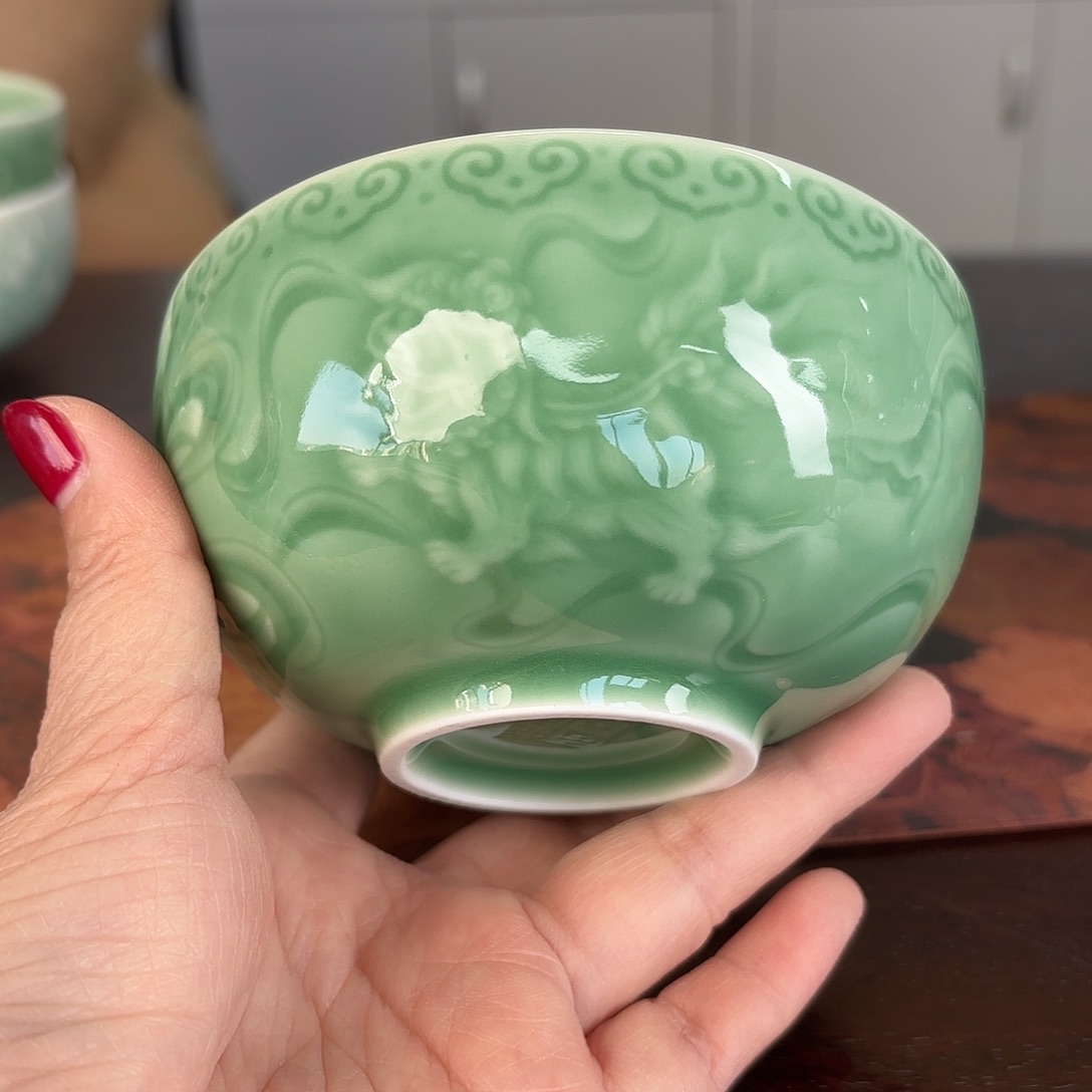 龙泉云间青瓷小米茶器