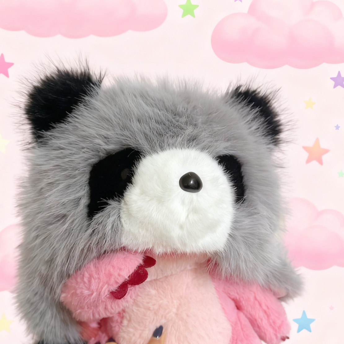 熊猫毛绒卡通护耳帽子秋冬季保暖加厚防风可爱亲子雷锋帽