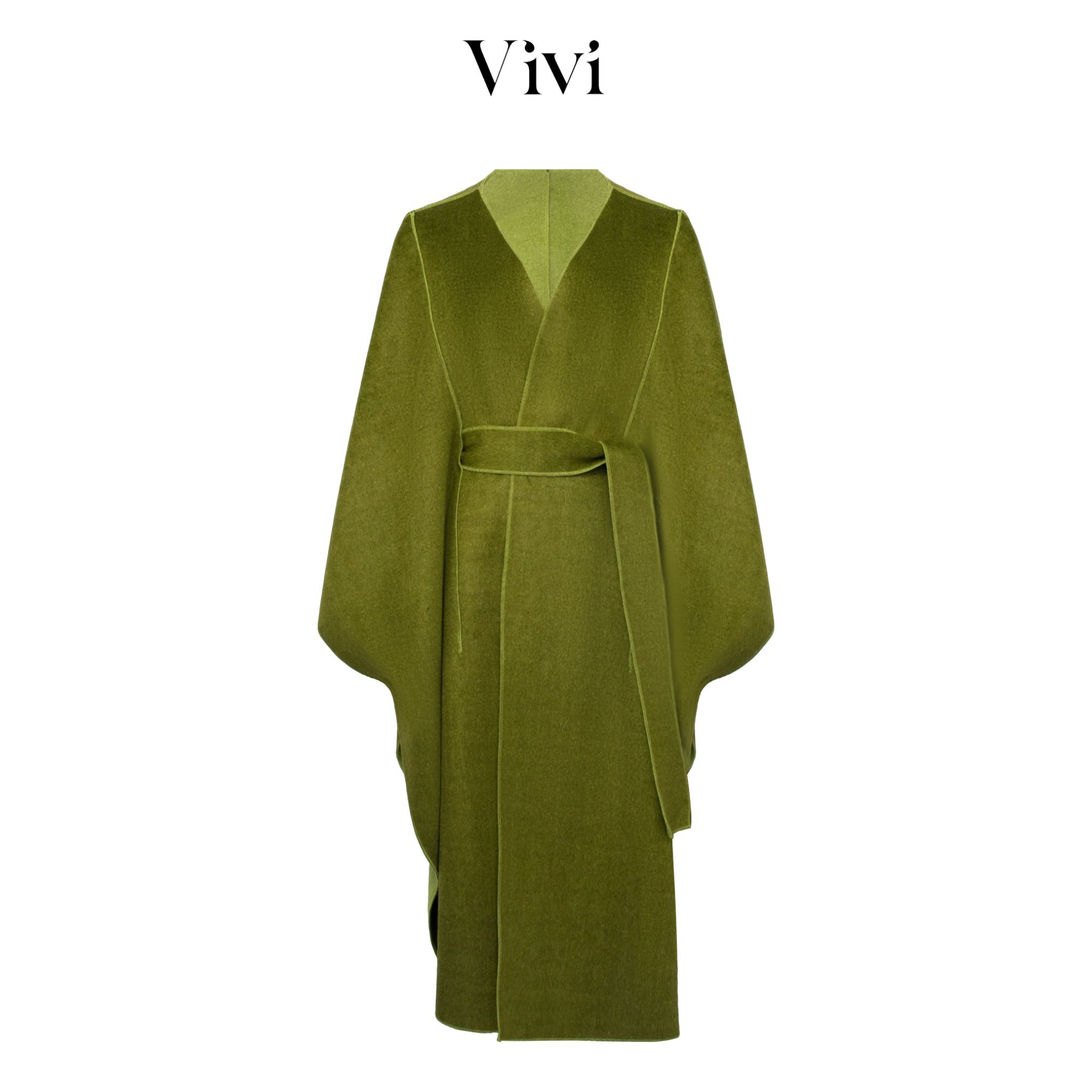 轻奢重工时尚百搭秋冬净版墨绿色斗篷01-TOMW25102801