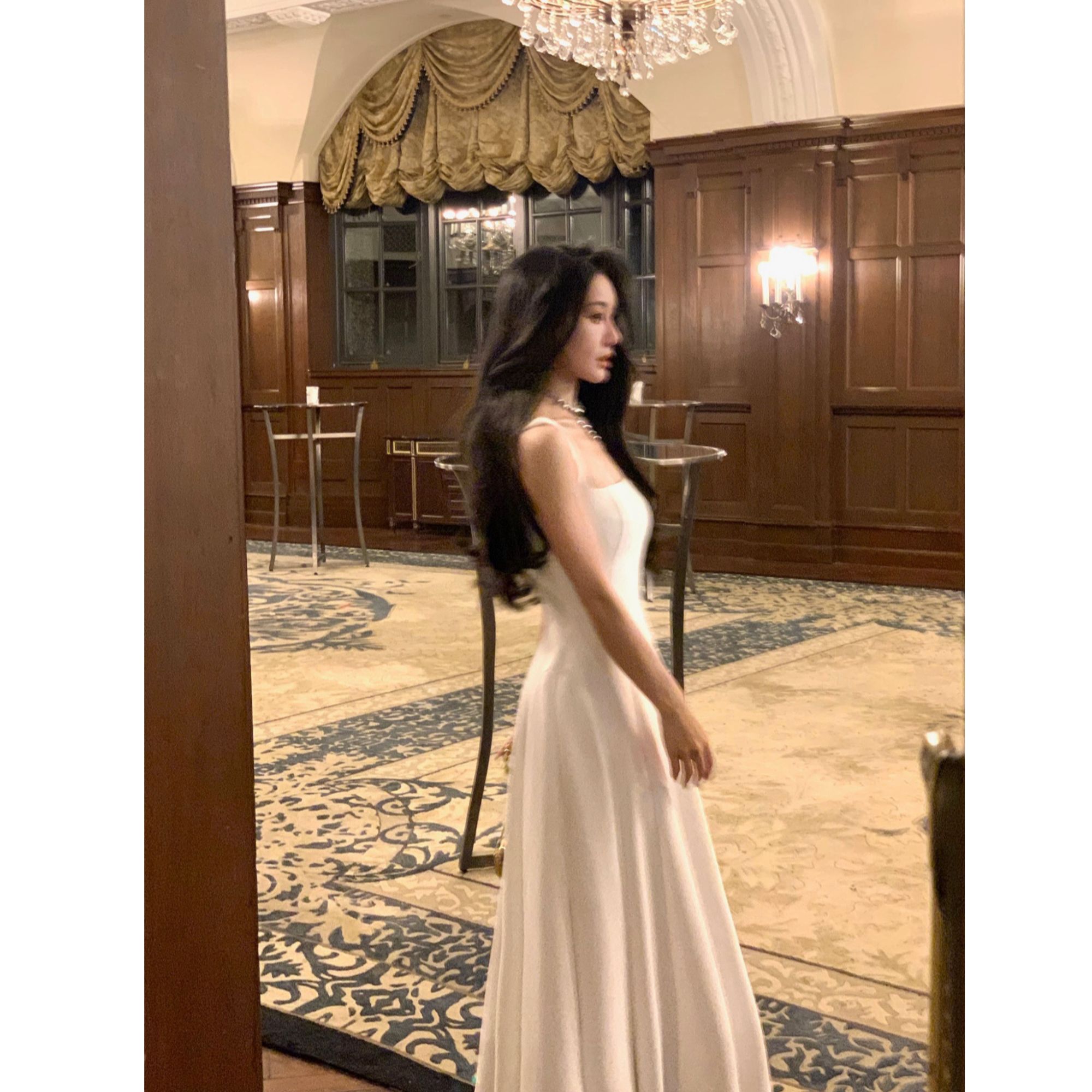 从一专属【贝微微  】吊带连衣裙女法式高级感a摆裙CY-S24003