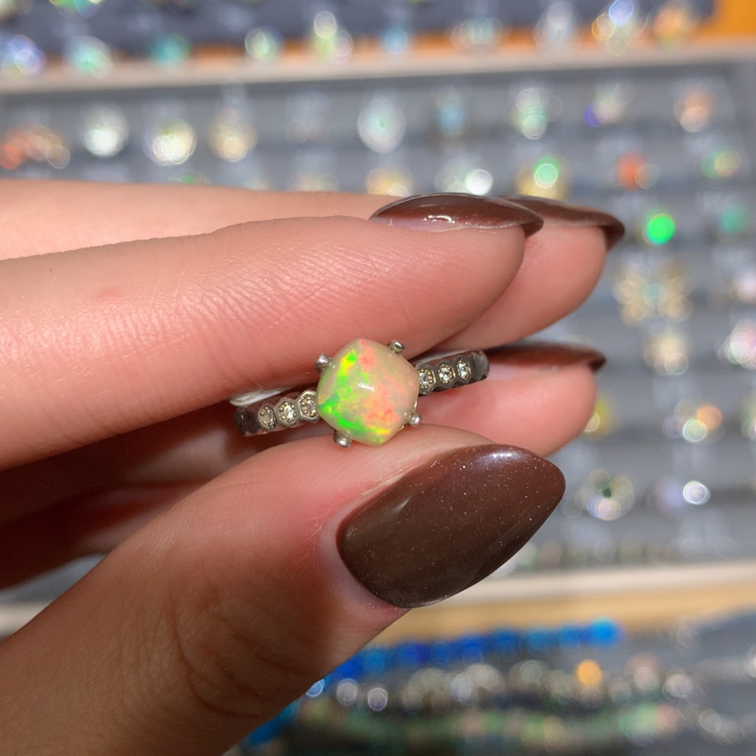 银S925镶嵌欧泊戒指t