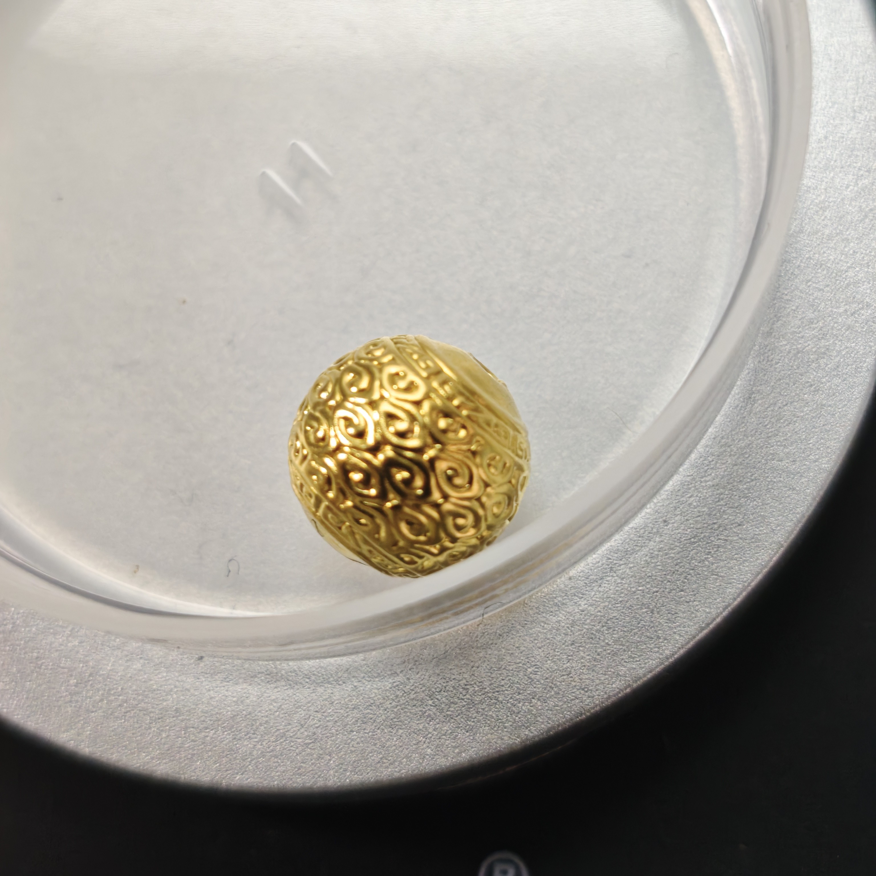 黄金文玩配饰卡9祥云珠，0.83