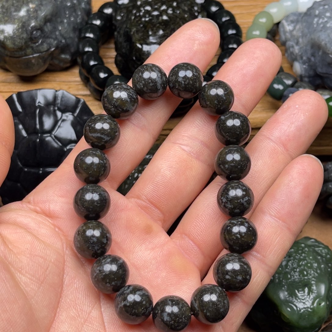 和田玉和田玉手串12mm珠未镶嵌