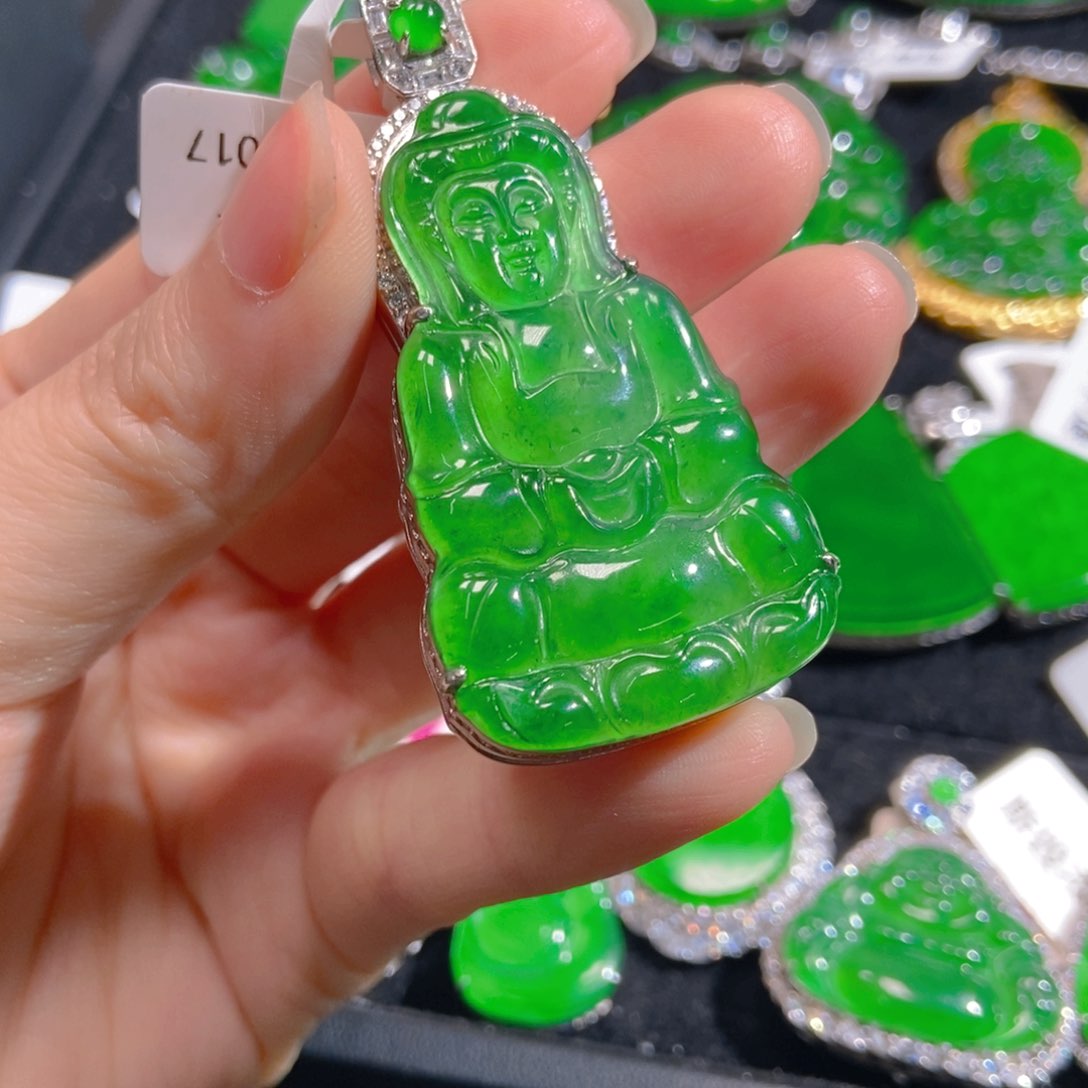 翡翠银S925镶嵌吊坠(不含链)
