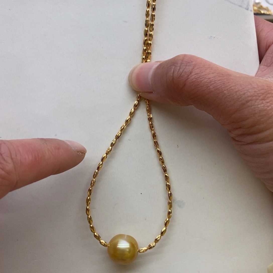 海水珍珠套链银S925镶嵌