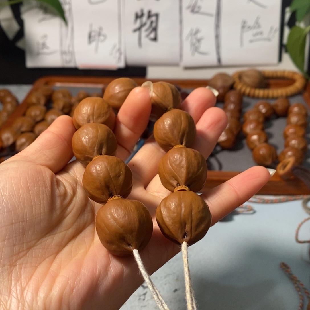 橄榄核手串曲***散4212精品老树王铁核9颗+鬼脸