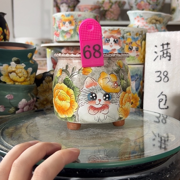 景德镇手绘花盆幸运花盆