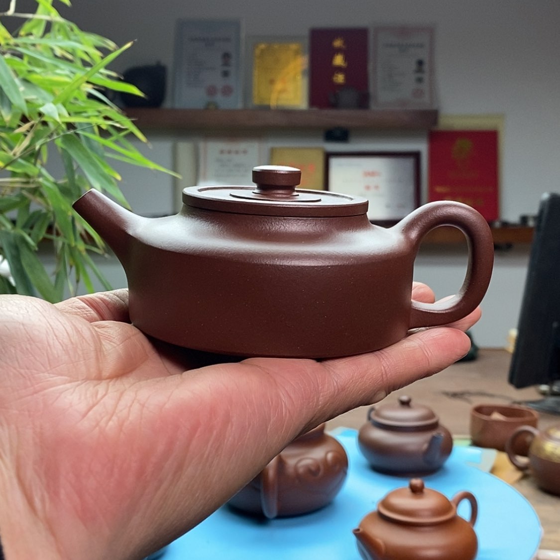 【闪购商品】茶壶底槽青周盘:170CC裴顺良:国高工