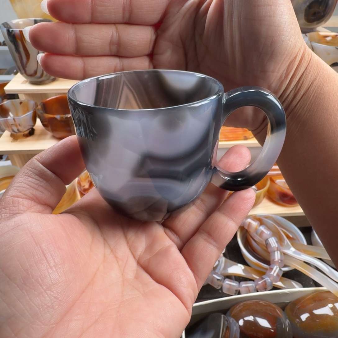 陰***长玛瑙/玉髓未镶嵌茶杯