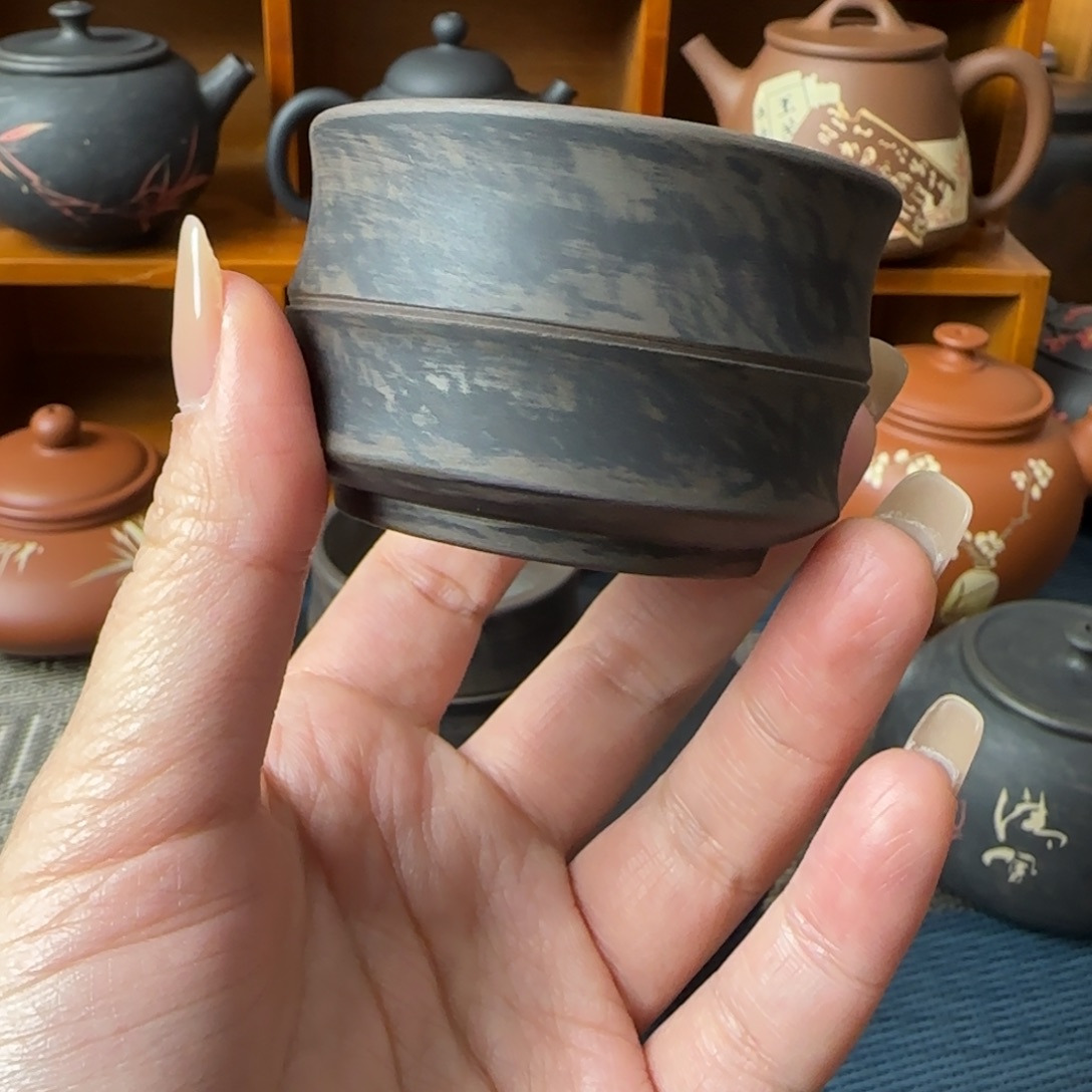 庆***爷建水紫陶手磨主人杯