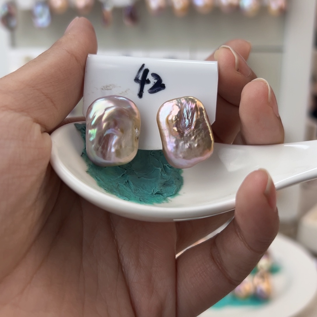 淡水珍珠耳饰银S925镶嵌