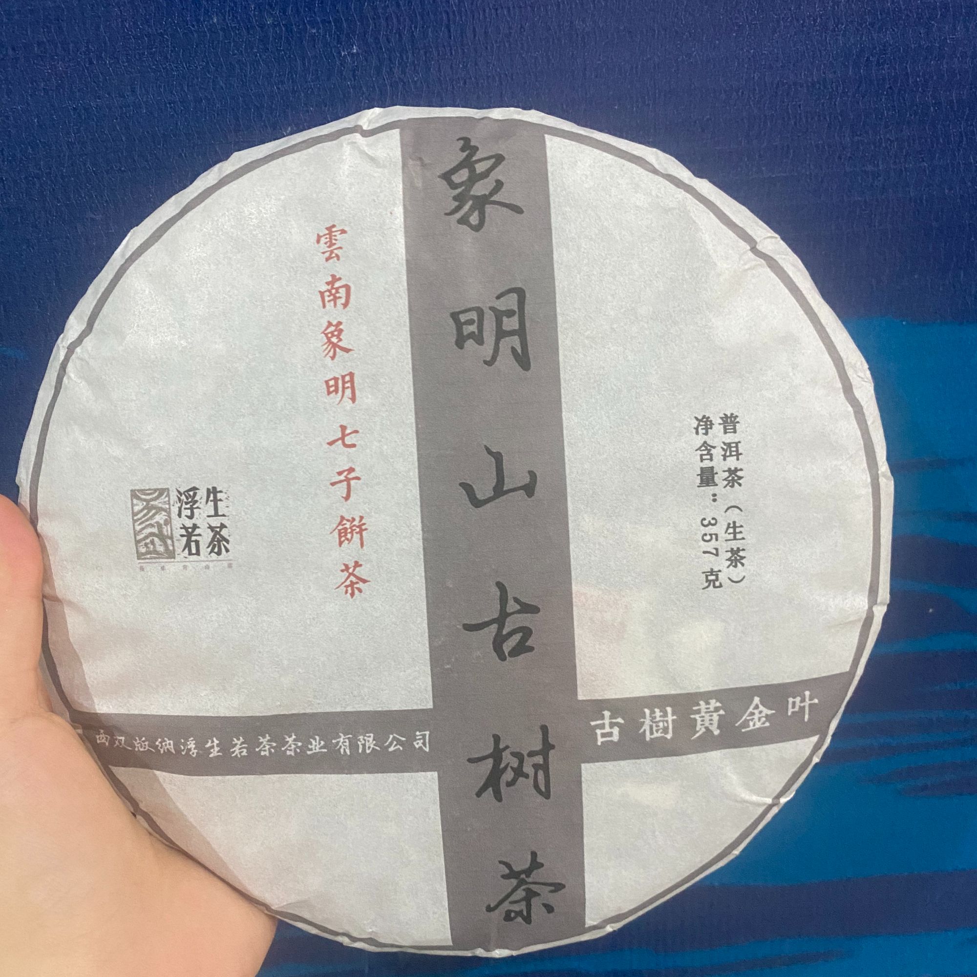 浮生若茶2019年象明古树黄金叶普洱茶(生茶紧压茶)