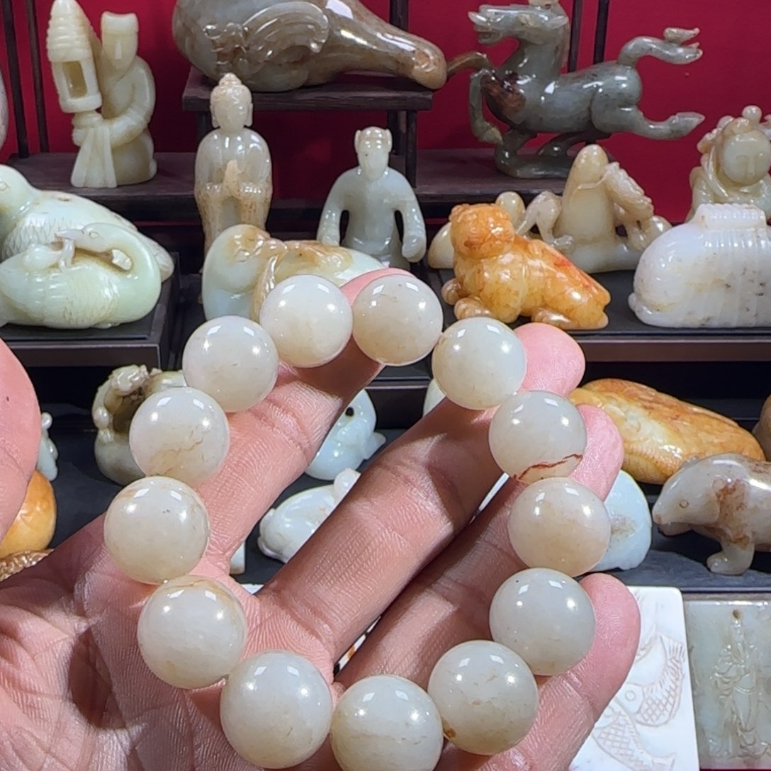 和田玉摆件未镶嵌金**波