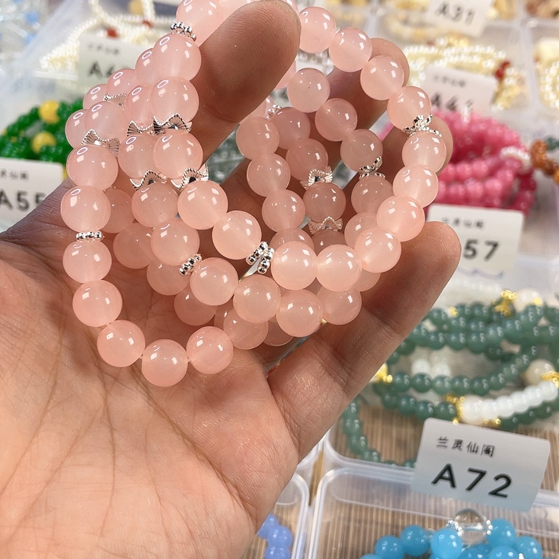 檀香木手串银S925镀金镶嵌
