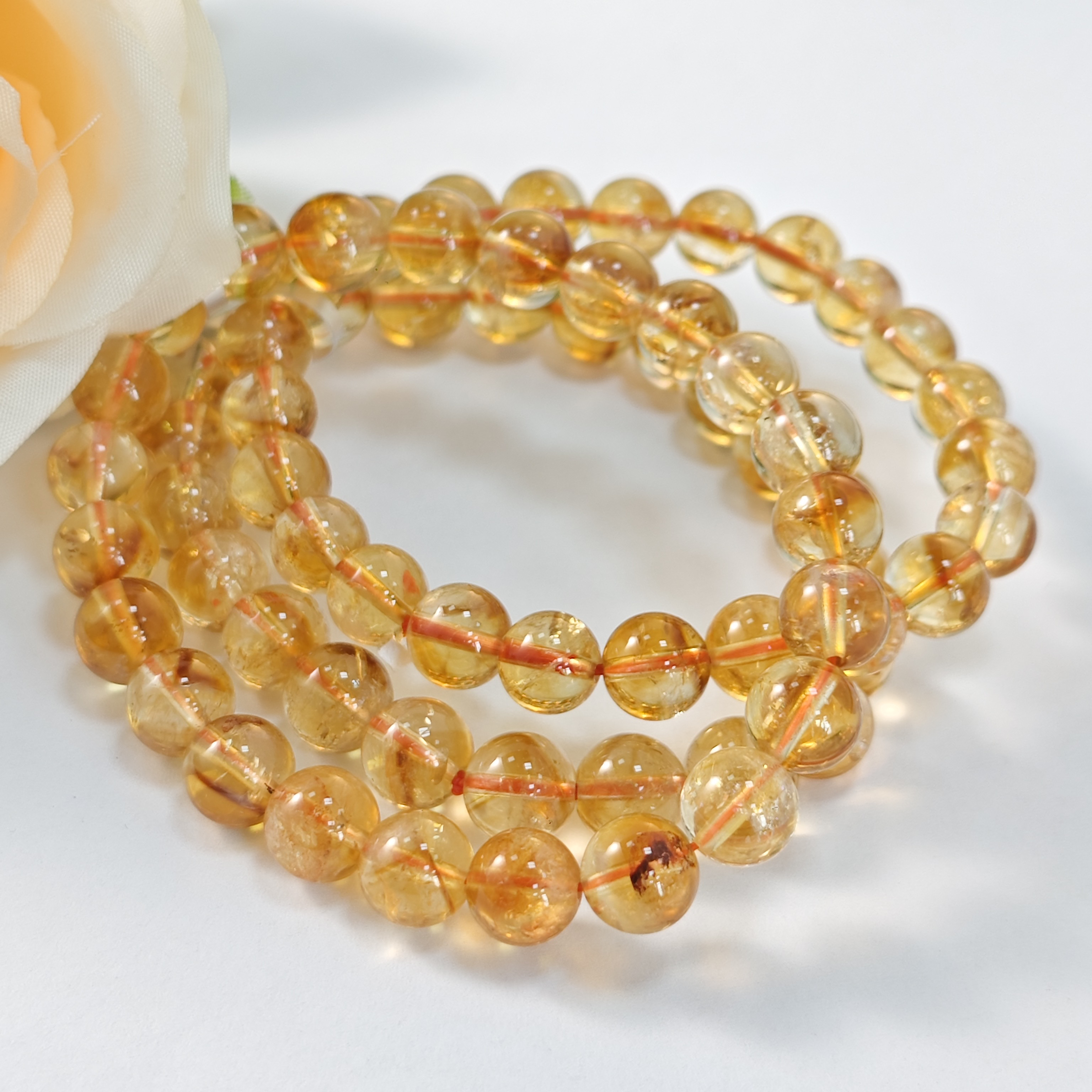 【书记甄选】天然暴力黄黄水晶单圈手链 多样性发一件 约8mm 6230CK