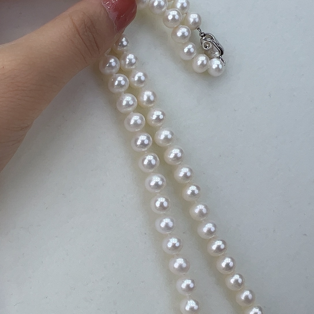 淡水珍珠颈饰银S925镶嵌➕7.8极光白