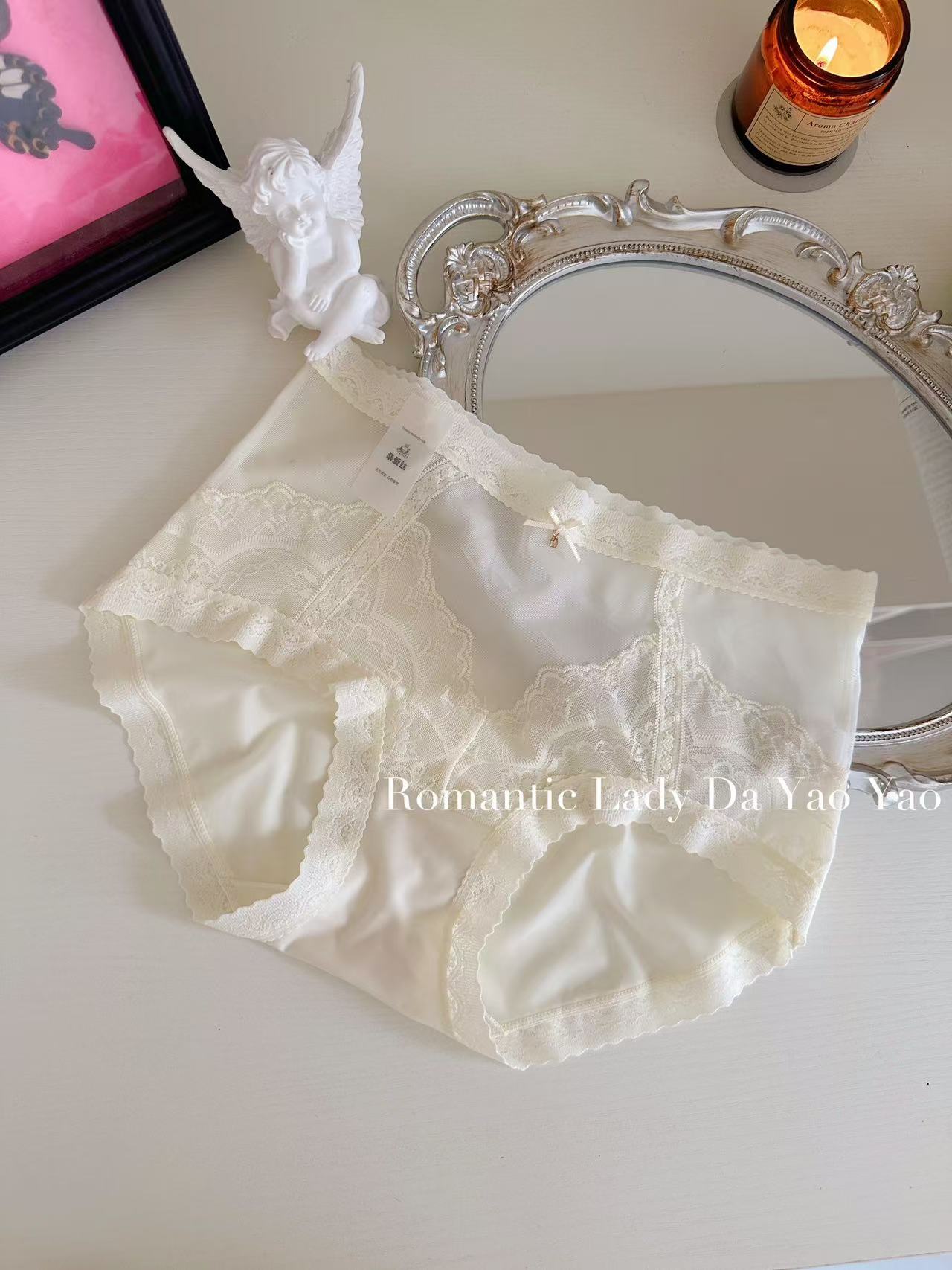 【朴诗妍】女士中腰舒适透气刺绣蕾丝女士内裤