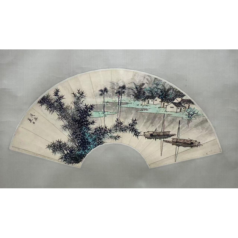 F20  《水乡》60x21cm 纸本镜片