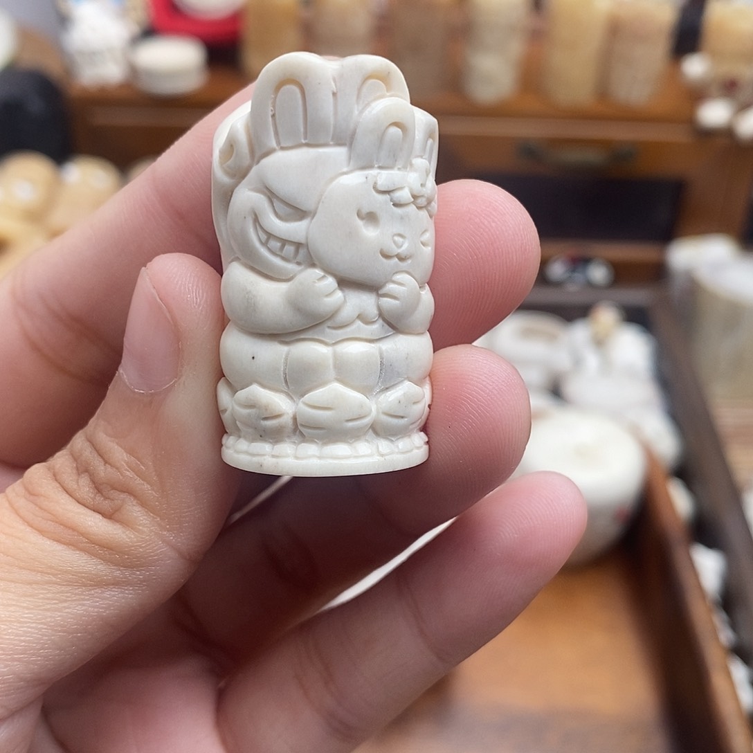 鹿骨把件c27鹿角扎基兔骨笛