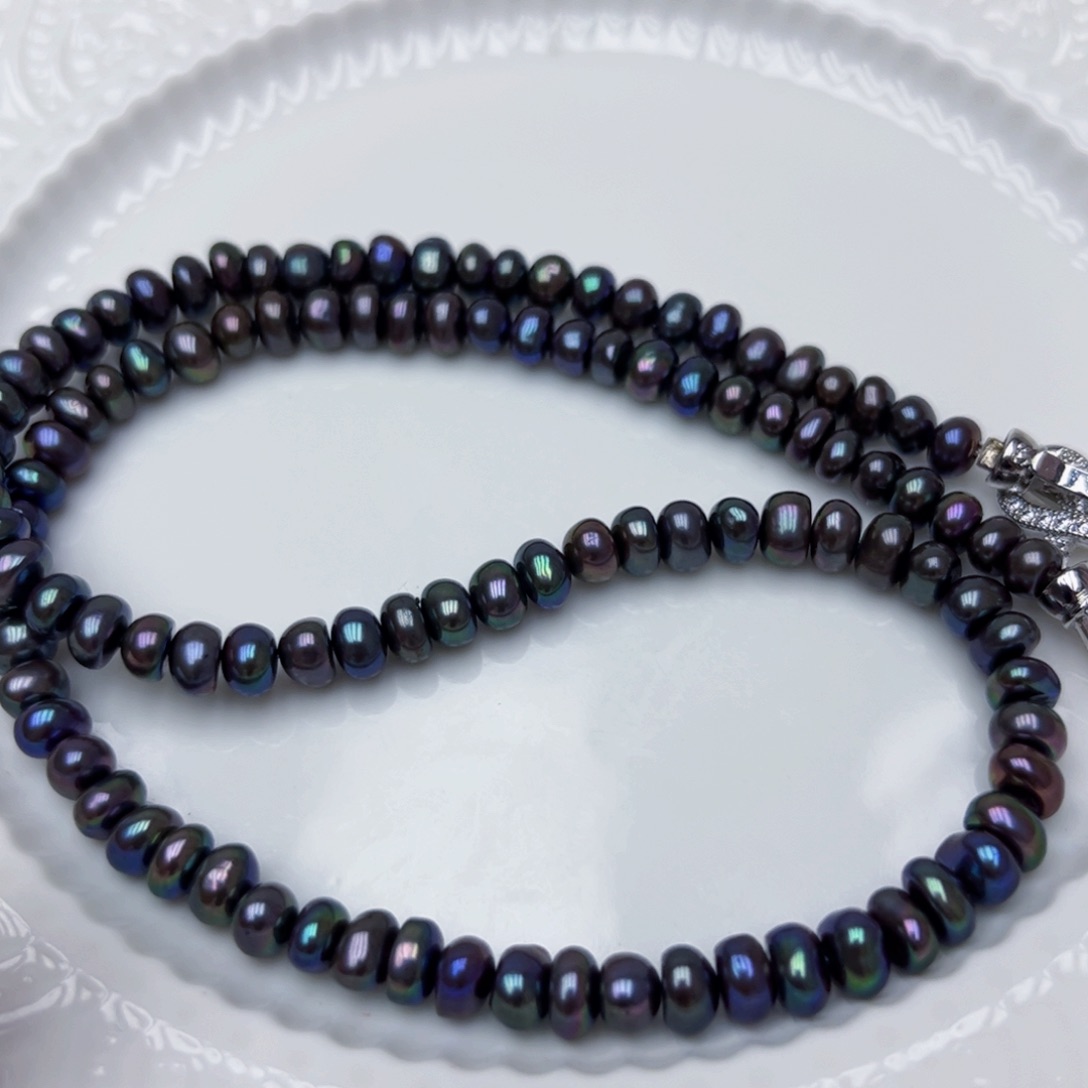 淡水珍珠颈饰银S925镶嵌