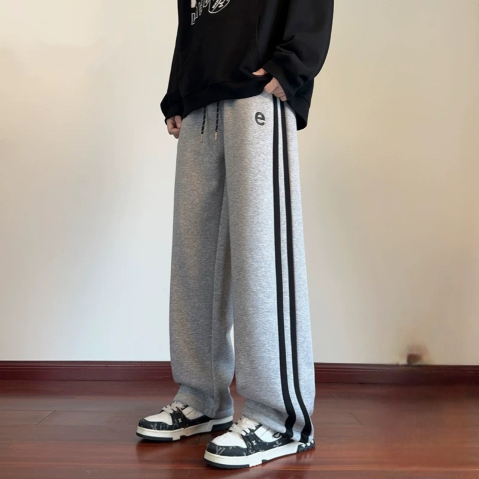 开学季潮牌2025新款运动长裤宽松直筒塑形刺绣百搭加长阔腿裤