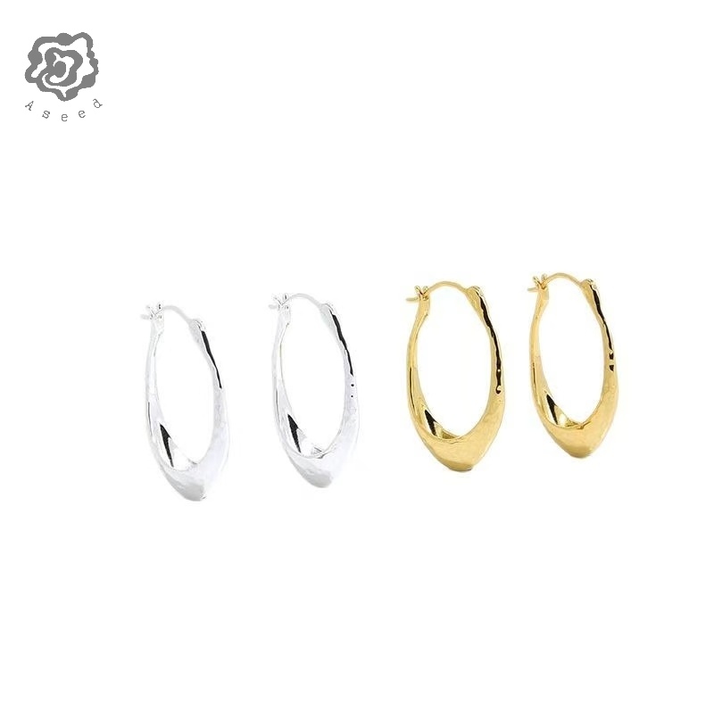 925银耳饰 【午后褶皱】925纯银ins褶皱耳环小众复古大气欧美款式