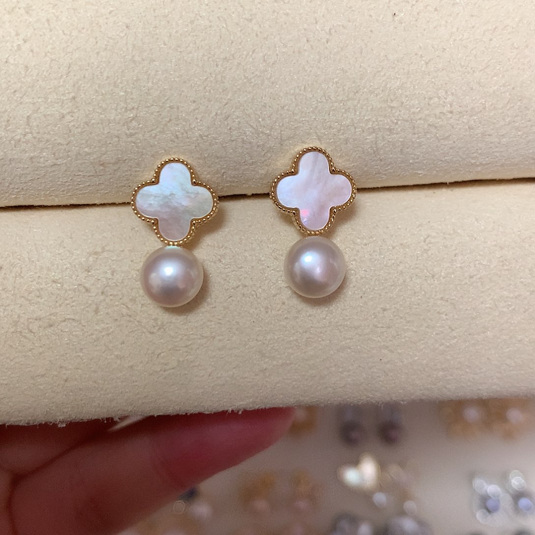 淡水珍珠耳饰合金