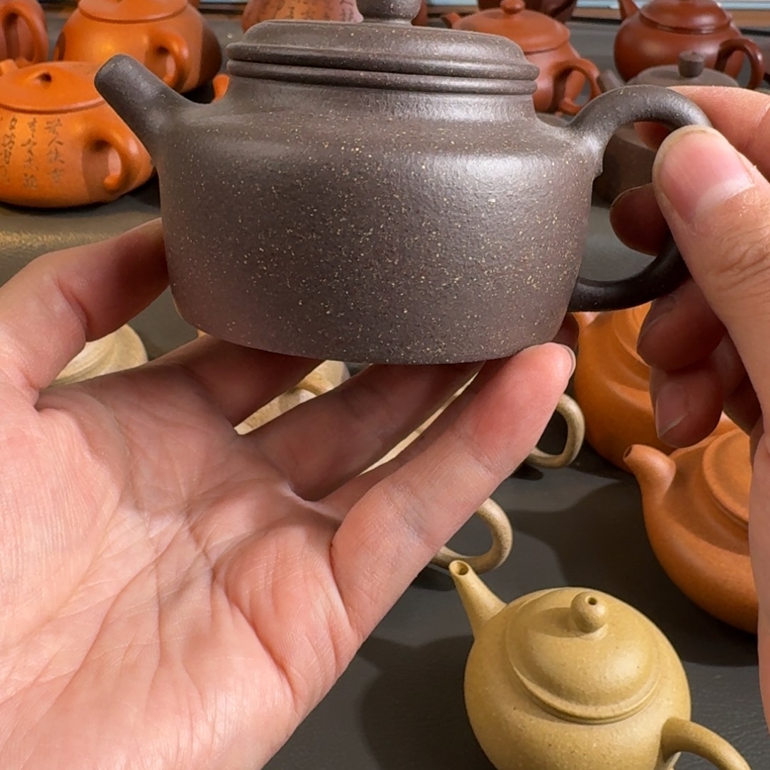 爱***球紫砂茶壶微暇全手天青德中壶壶