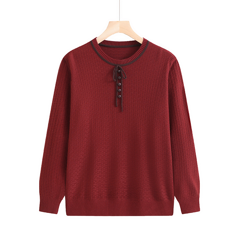 新款时尚春季女士圆领毛衣纯色简约上衣春秋休闲长袖针织衫百搭