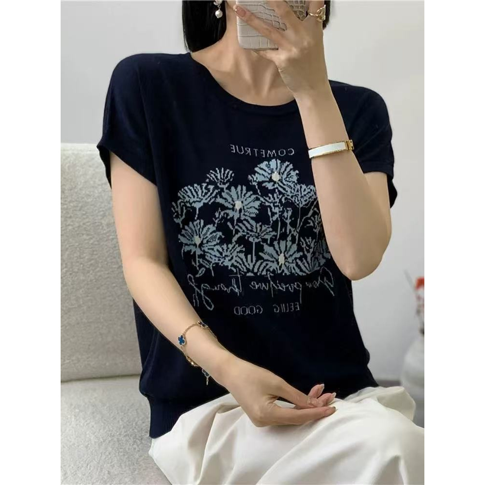 （小邹菊）玉姐家小邹菊提花气质上衣女士短袖 新选f1172 J03894