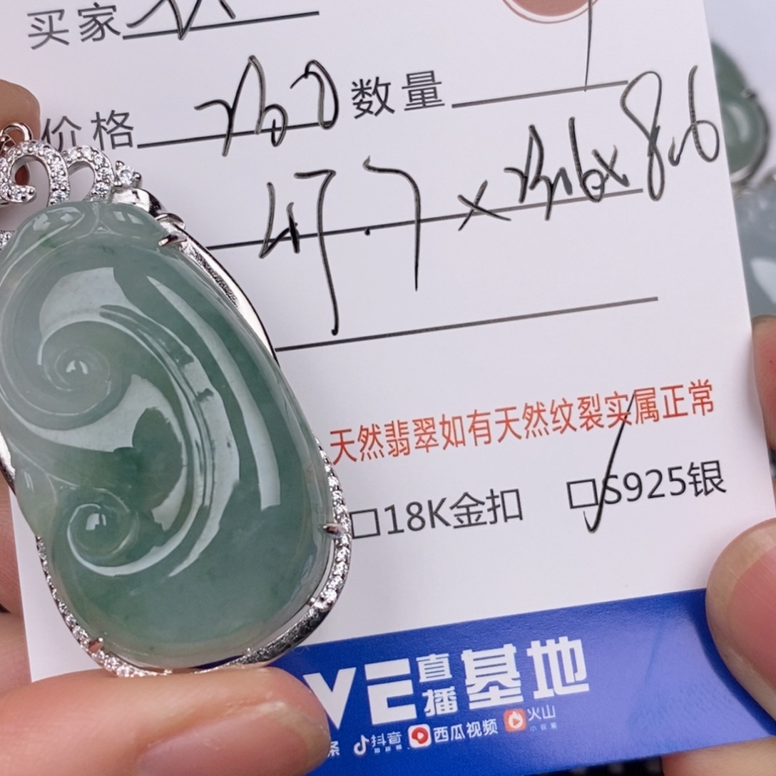 芸***林翡翠银S925镶嵌颈饰