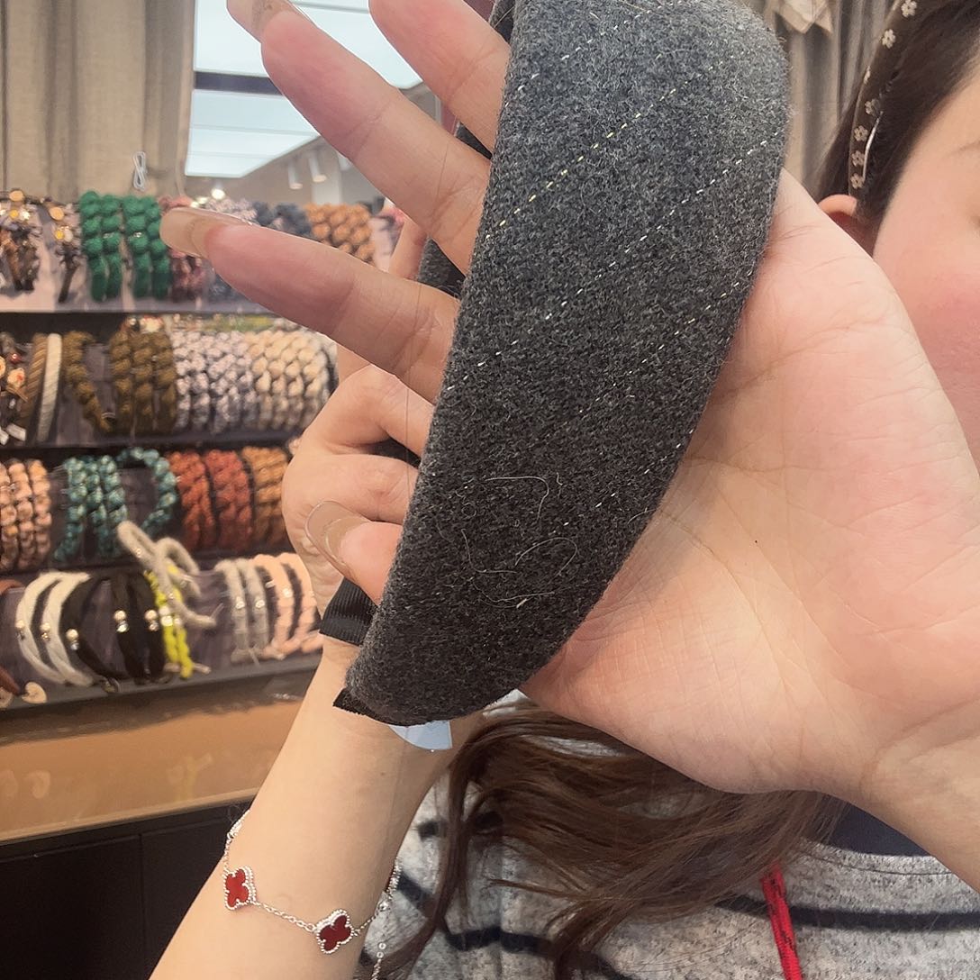 布艺铁合金灰色发箍