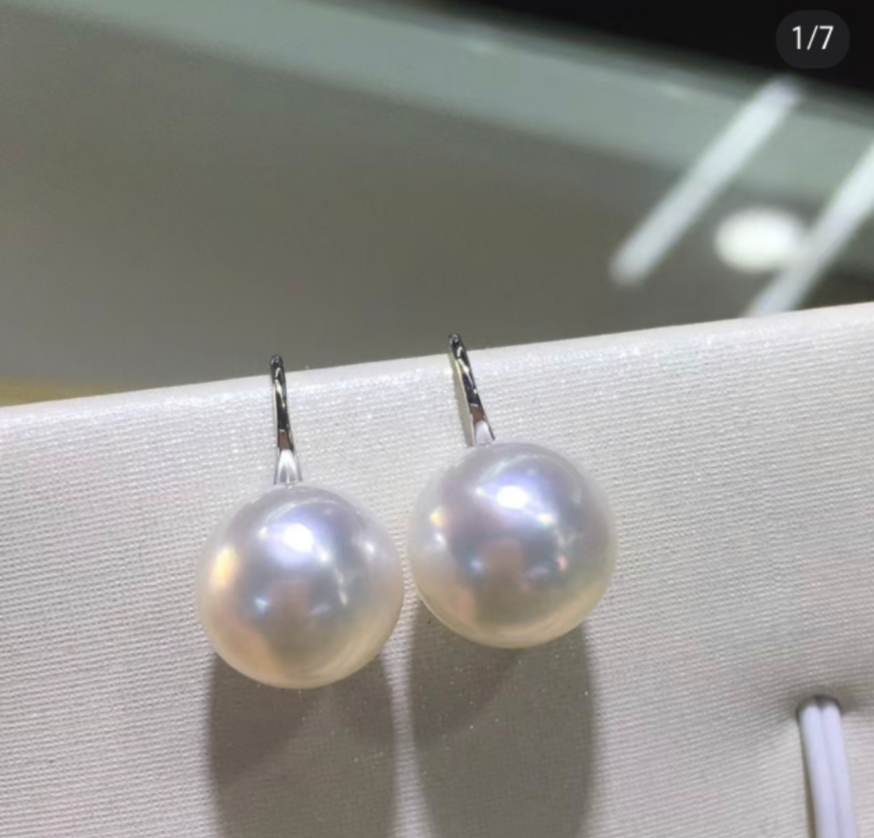 天然珍珠10-11mm高跟鞋耳钩