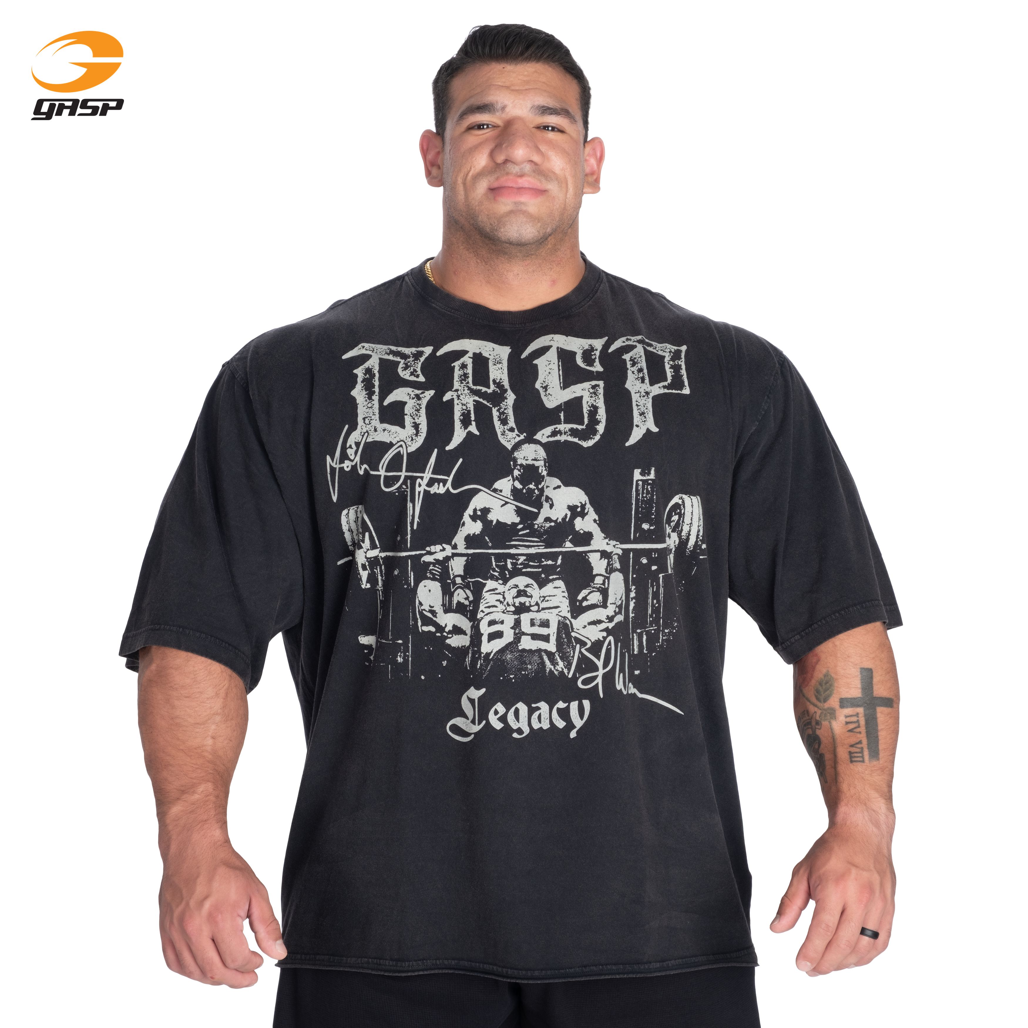 GASP Branch & Johnnie Iron Tee布兰奇￥强尼卧推健身铁人T恤