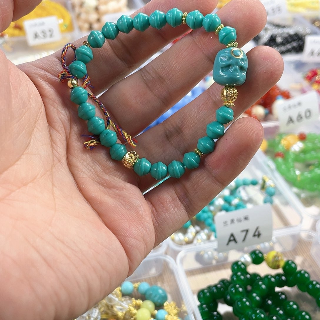 檀香木手串银S925镀金镶嵌