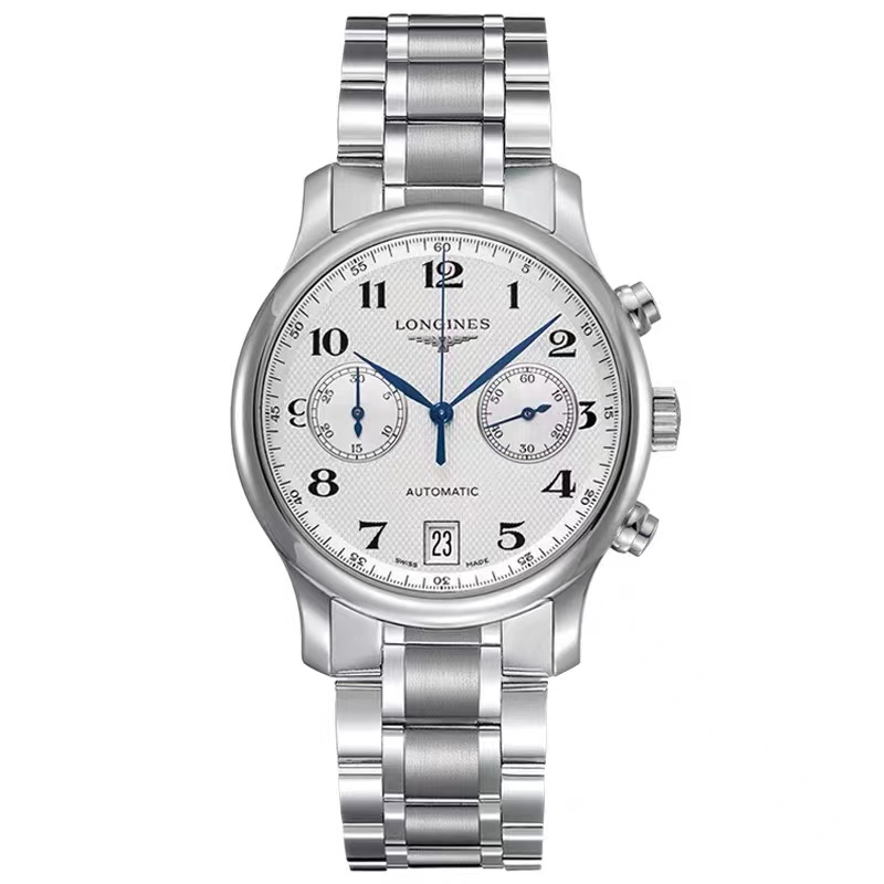 99新 Longines/浪琴 L2.669.4.78.6/名匠双眼白盘多功能/表径38.5