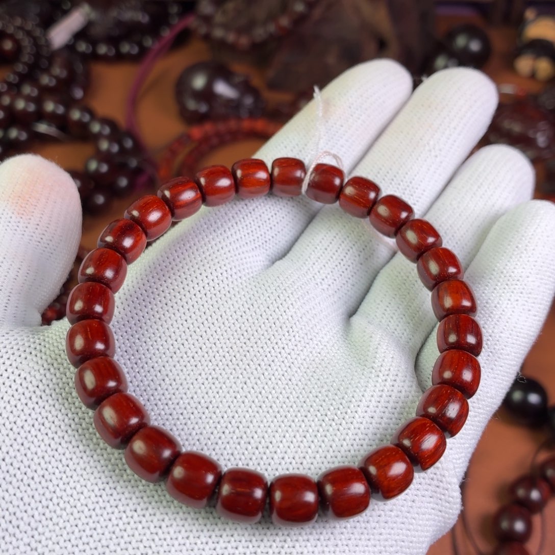 吉***间小叶紫檀手串/手链无胶无蜡7.5✖️8顶泥带星