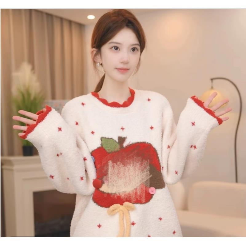 板栗小姐【幸运果】2025冬季长袖甜美风软绵绵睡衣女套装可外穿