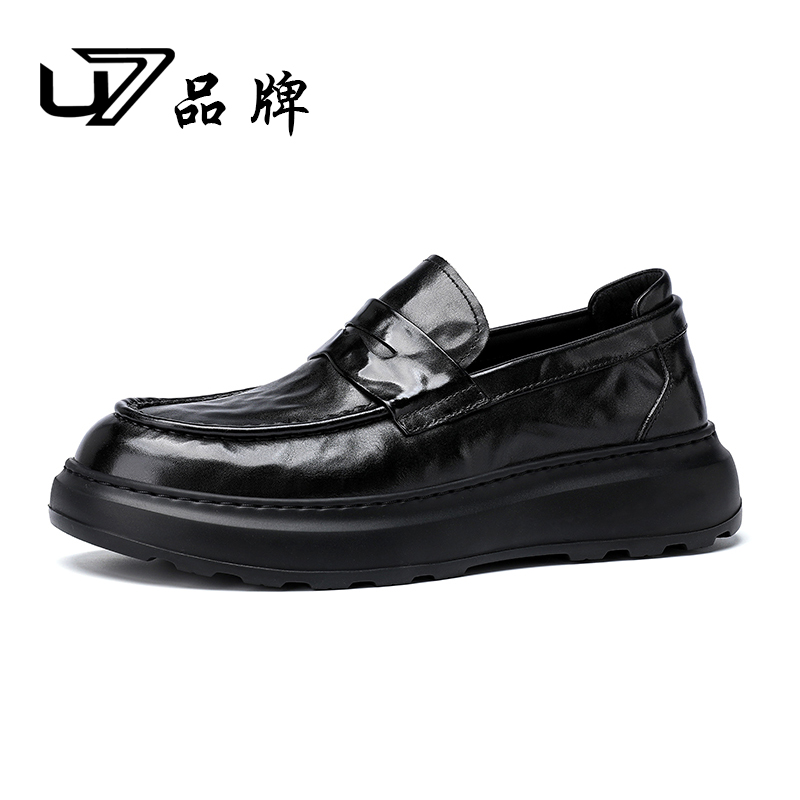 U7官方品牌男鞋时尚百搭潮流男鞋新款高端休闲皮鞋2025360