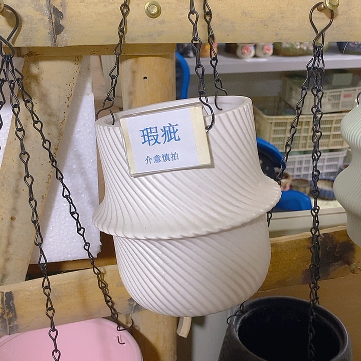 紫砂花盆多肉瑕疵盆有孔。