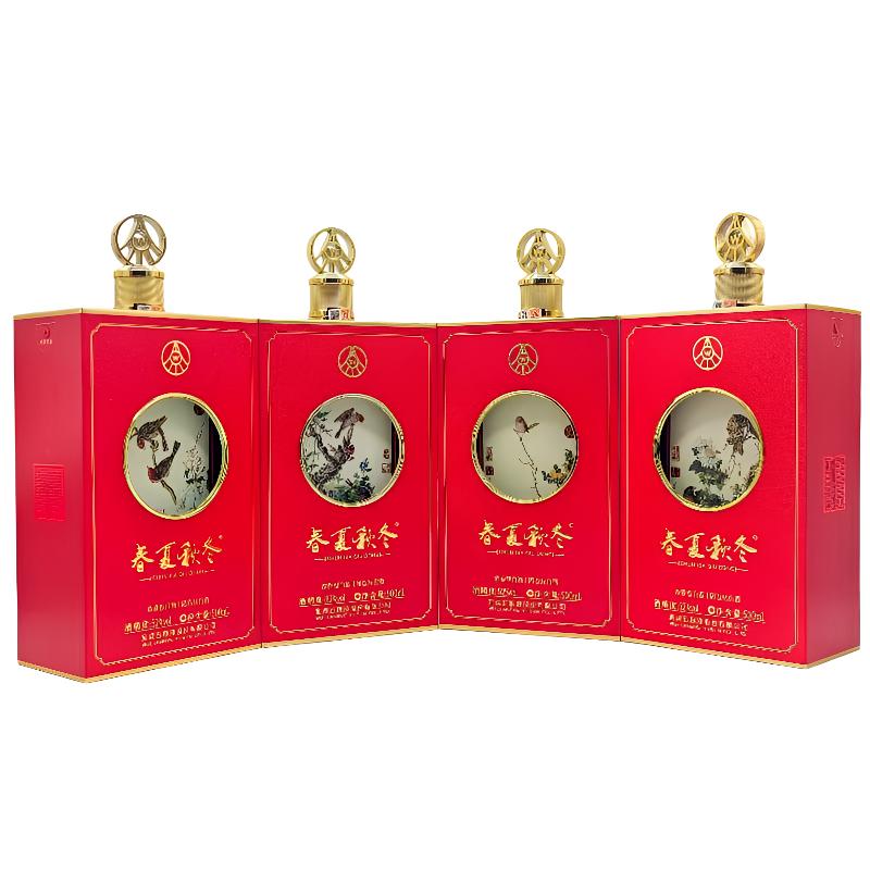 五粮液股份公司出品 春夏秋冬郎世宁浓香型（一箱4瓶）52度500ml*4