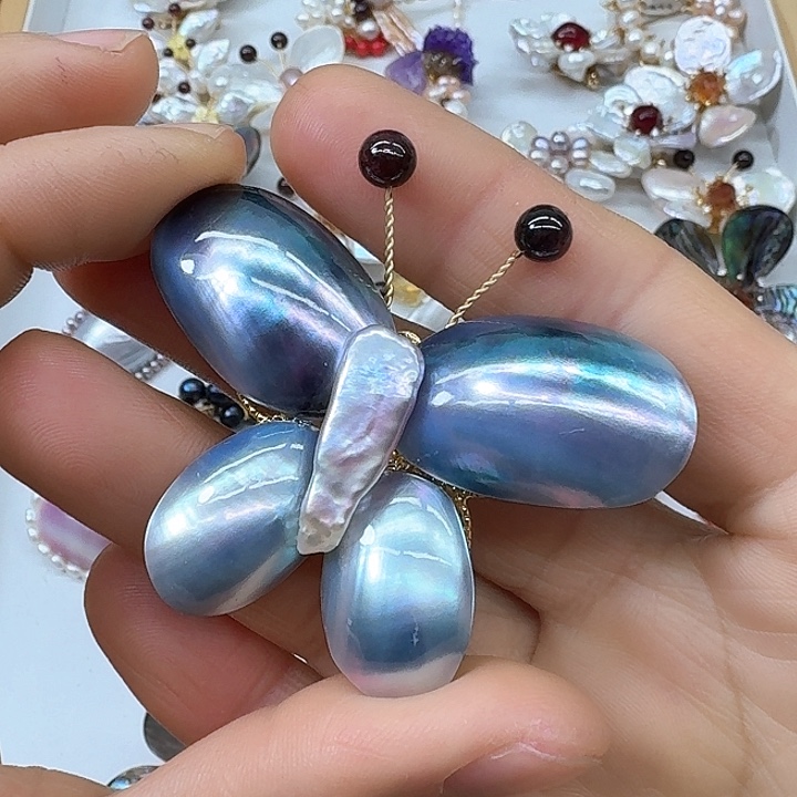 淡水珍珠胸饰银S925镶嵌