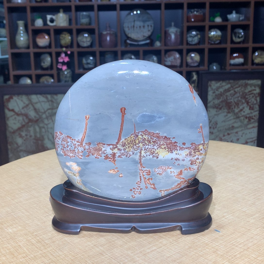 紫砂，广西国画石摆件，收藏观赏