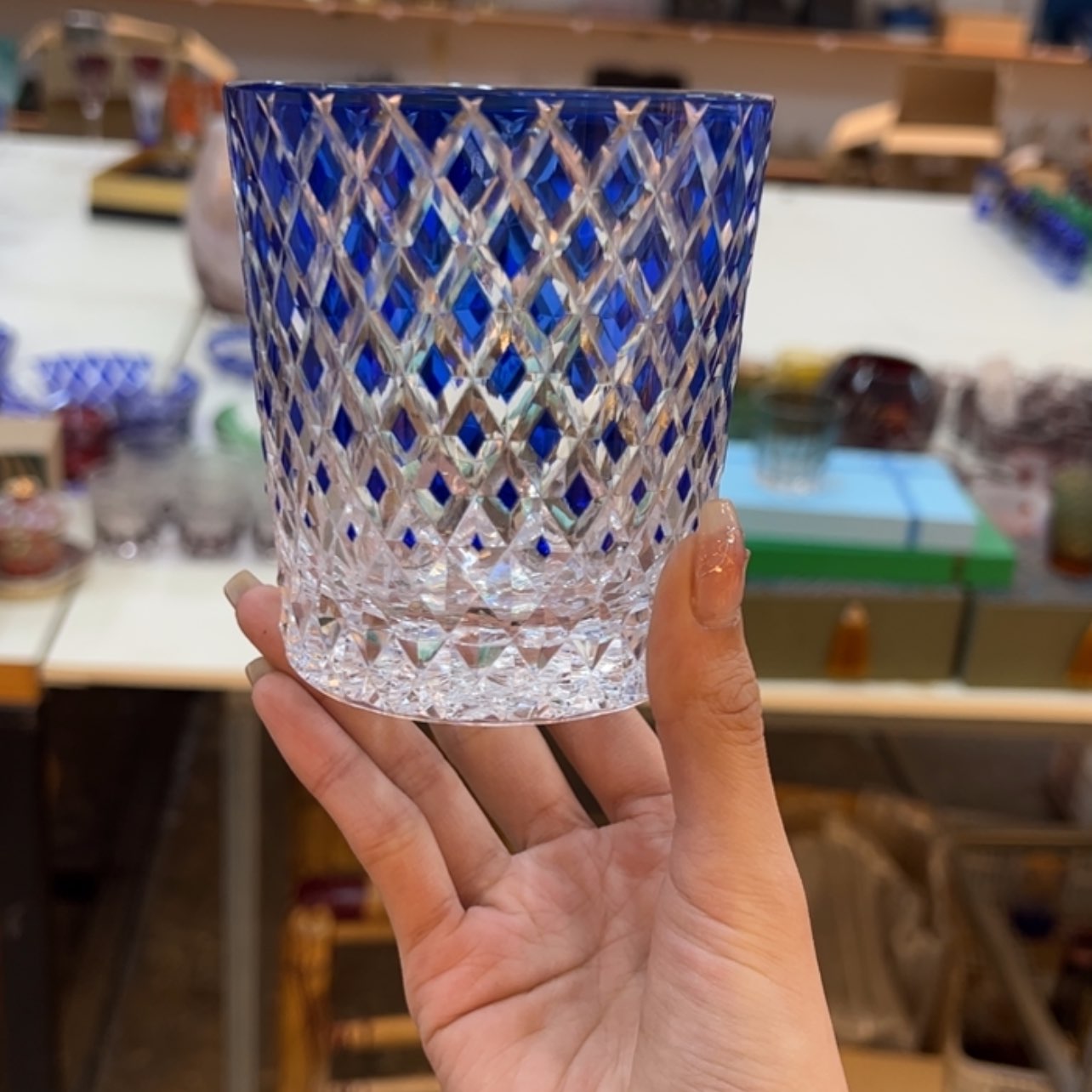 【闪购商品】如图一个砖石杯蓝色